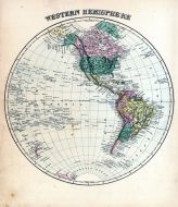 Western Hemisphere Map, Wisconsin State Atlas 1878